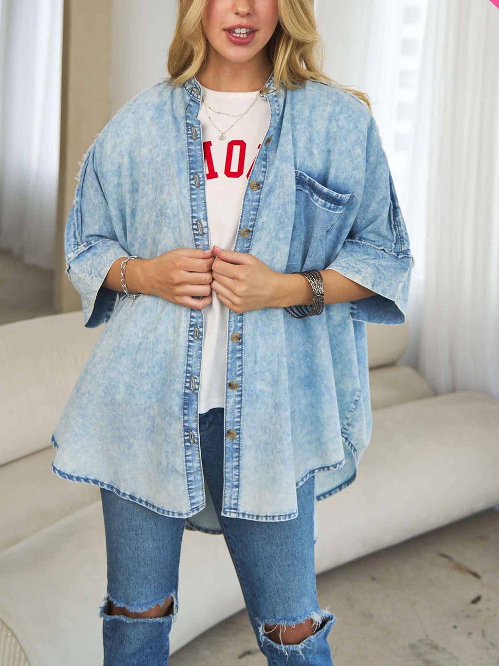 Camisa relajada lavada con ácido