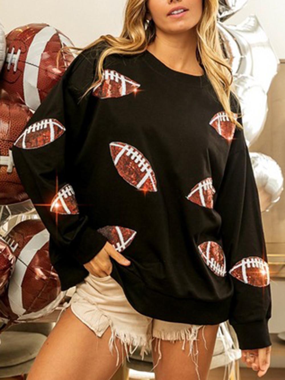 Touchdown-Pullover mit Pailletten