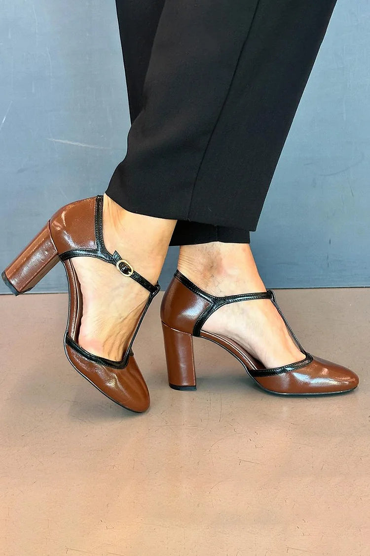 Scarpe Sandali Sandali Marroni Con Tacco Grosso Sandali Da