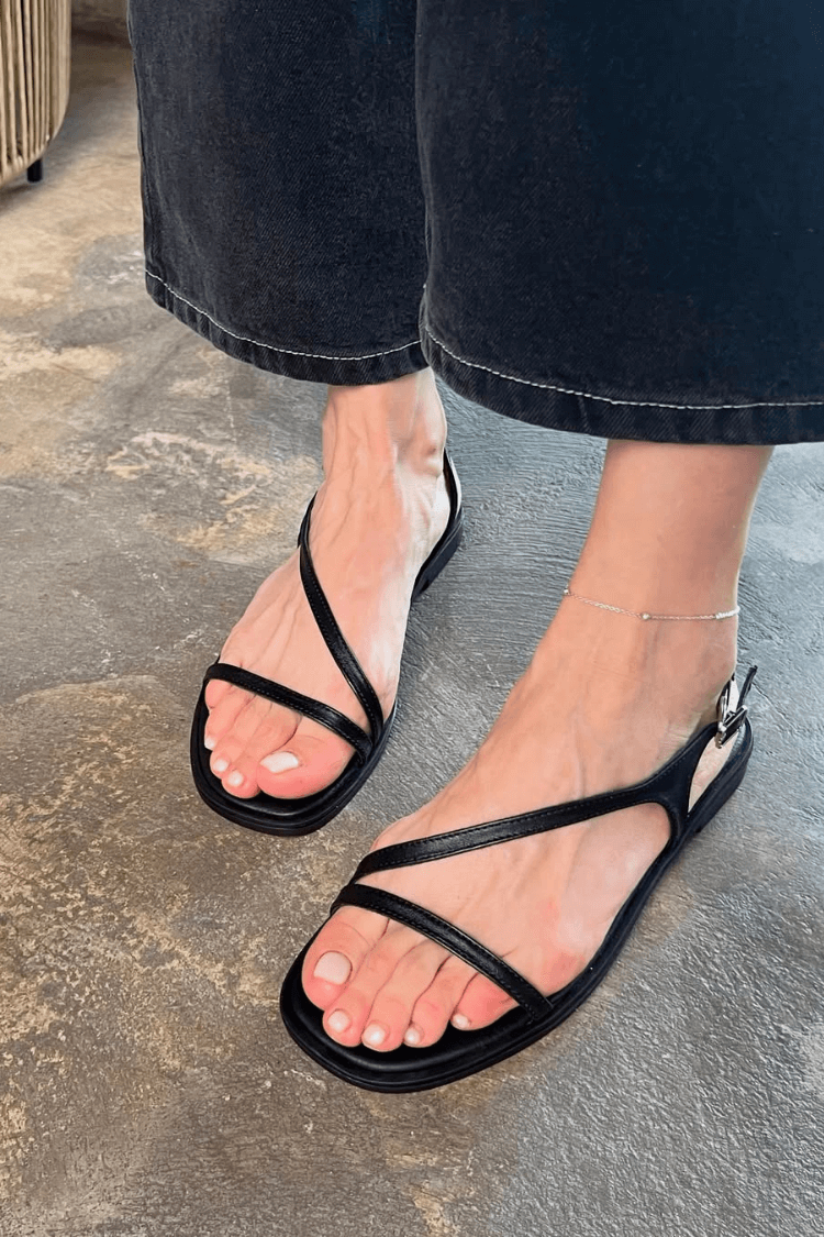 Asymmetric Strappy Open Toe Sandals