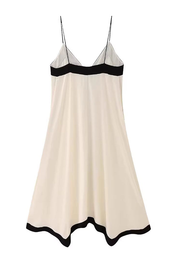 Zweifarbiges Block Slip Kleid