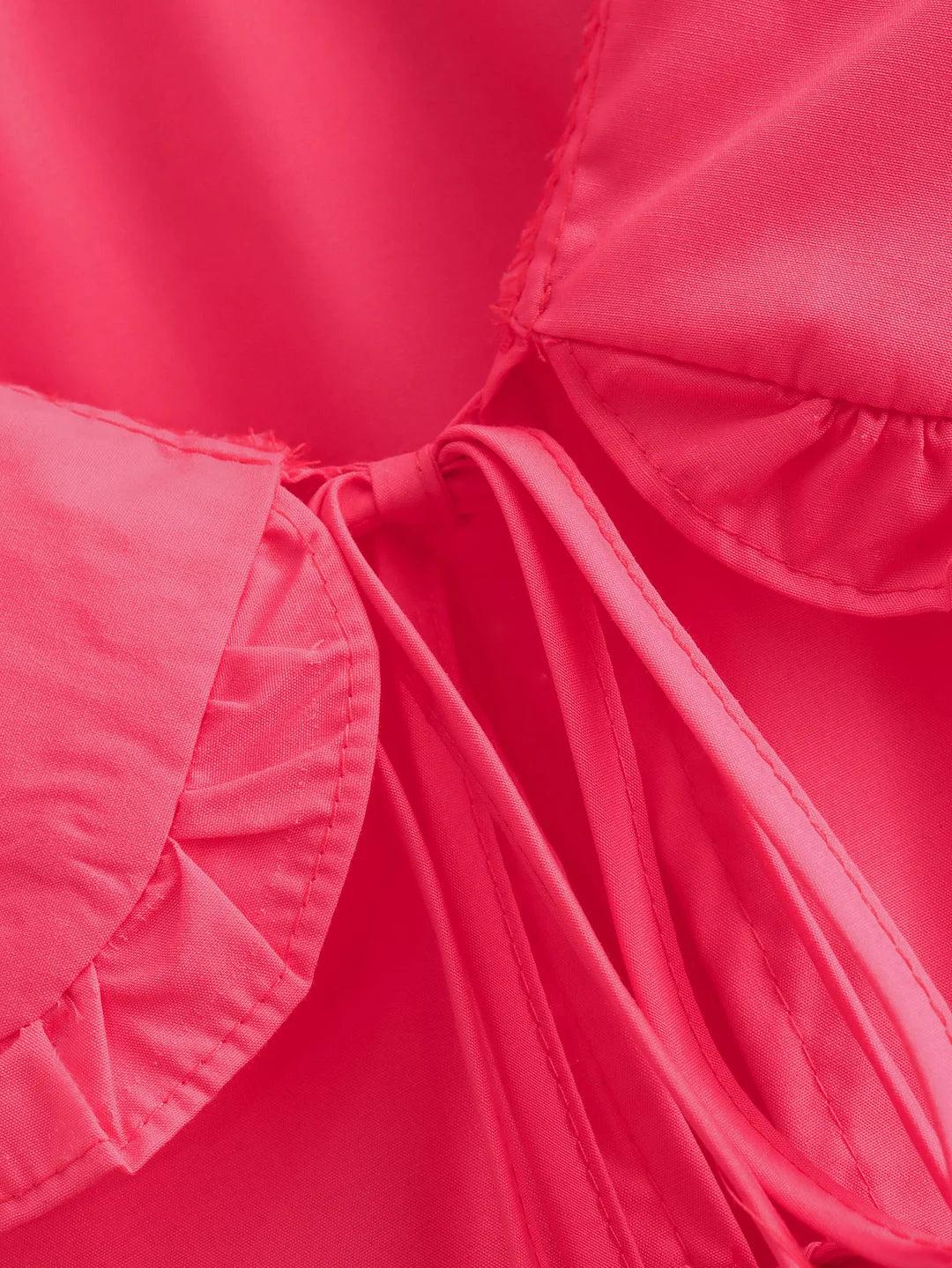 Chemise cardigan à manches longues à lacets de couleur unie