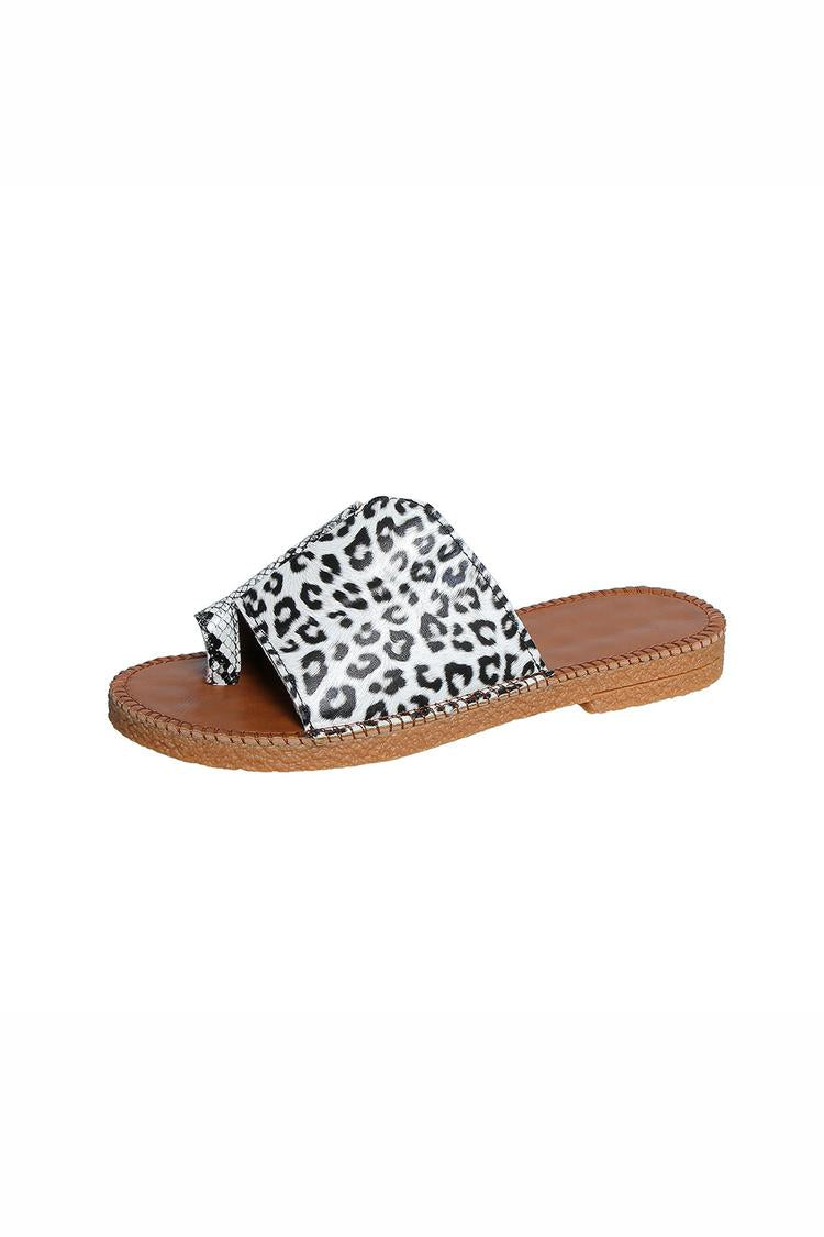 Pantofole casual con punta rotonda, motivo patchwork irregolare con stampa leopardata e serpente