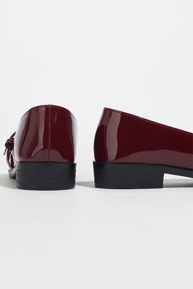 Kreuzriemen Schnalle Dekor Patchwork Quadratische Zehe Freizeit Slipper