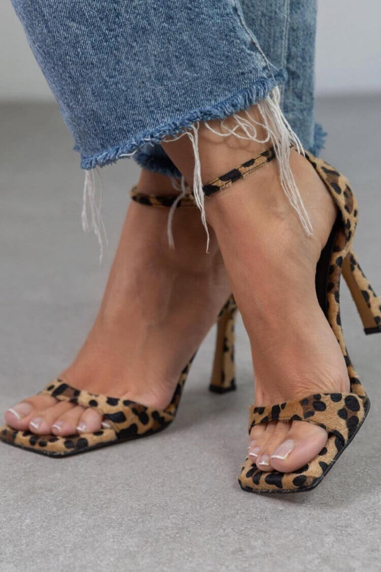 Leopard open toe High Heels Sandals