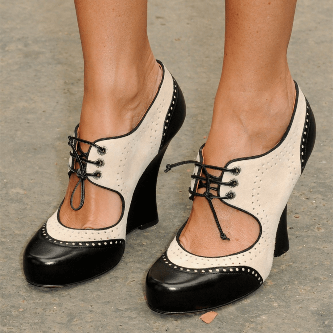 Black and White Vintage Oxford Heels