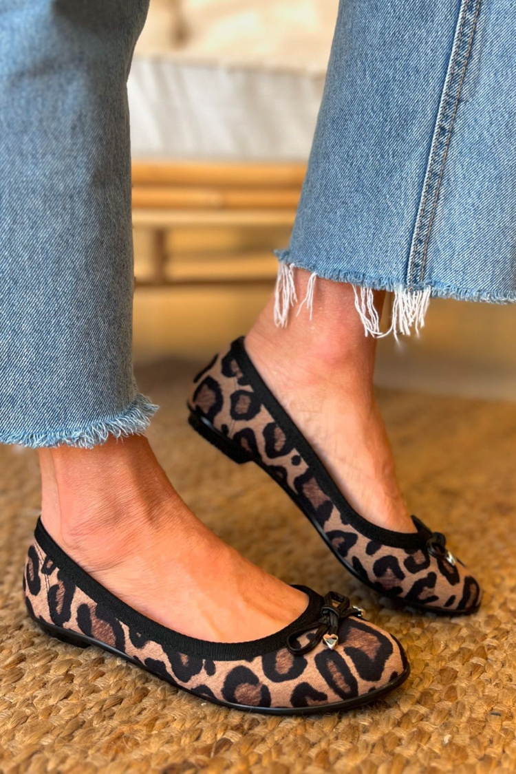 Leopard Print Bowknot Ballet Flats