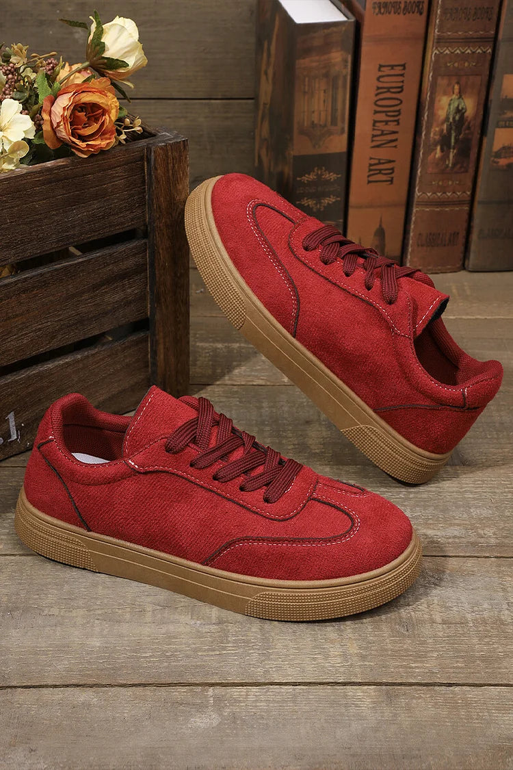 Baskets décontractées à lacets et bout rond patchwork