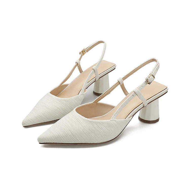 Favolose scarpe con tacco a spillo, slingback, in raso tinta unita e testurizzate