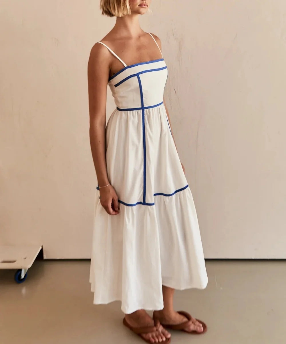 Bequemes gestreiftes einzigartiges Maxikleid