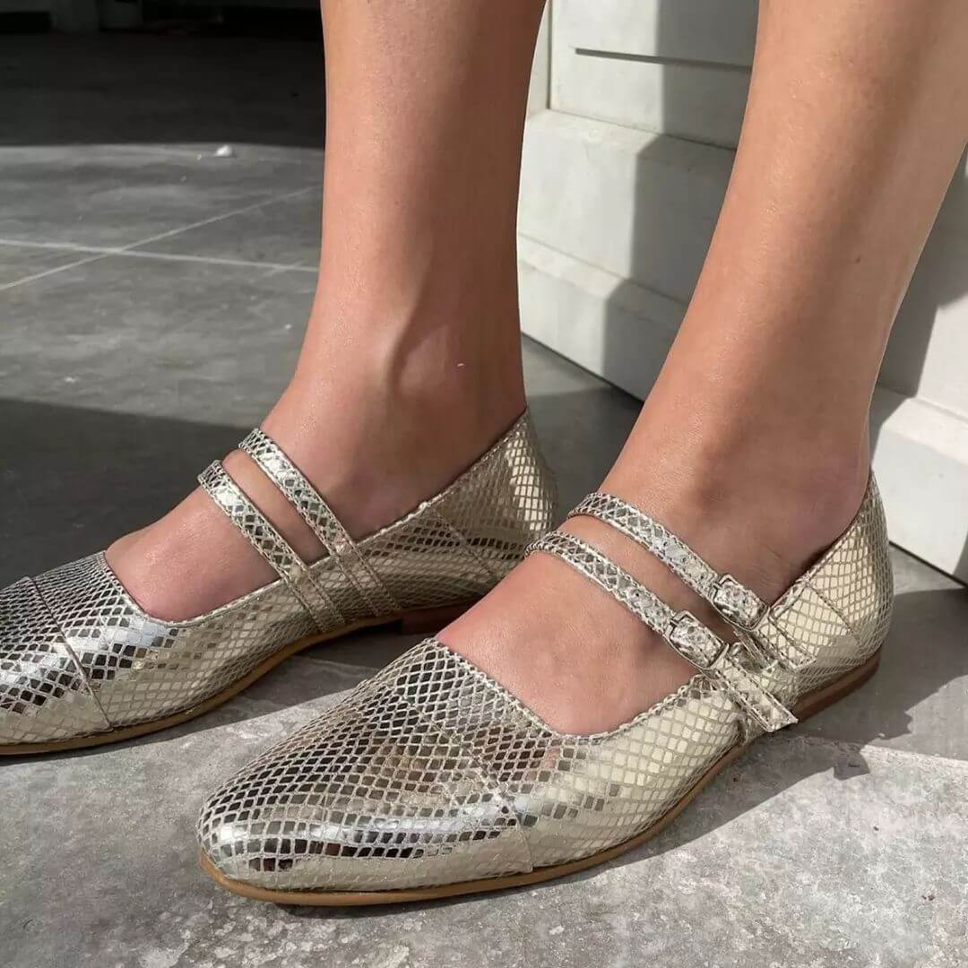 Ballerine con cinturino doppio e punta affusolata e strutturata Glam