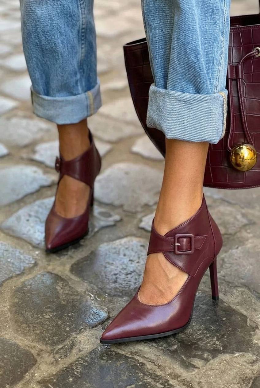 Buckle Strap Pointed Toe Stiletto High Heel Pumps [Pre Order]