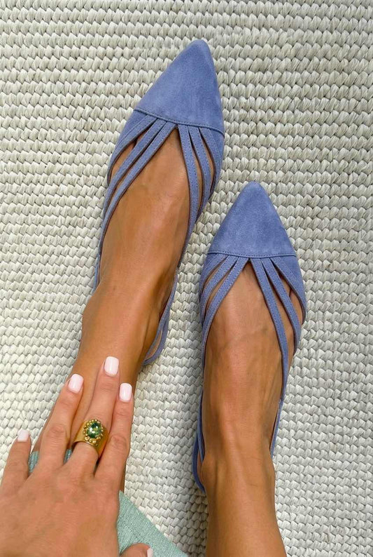 Strappy Pointed Toe Slingback Casual Flats [Pre Order]