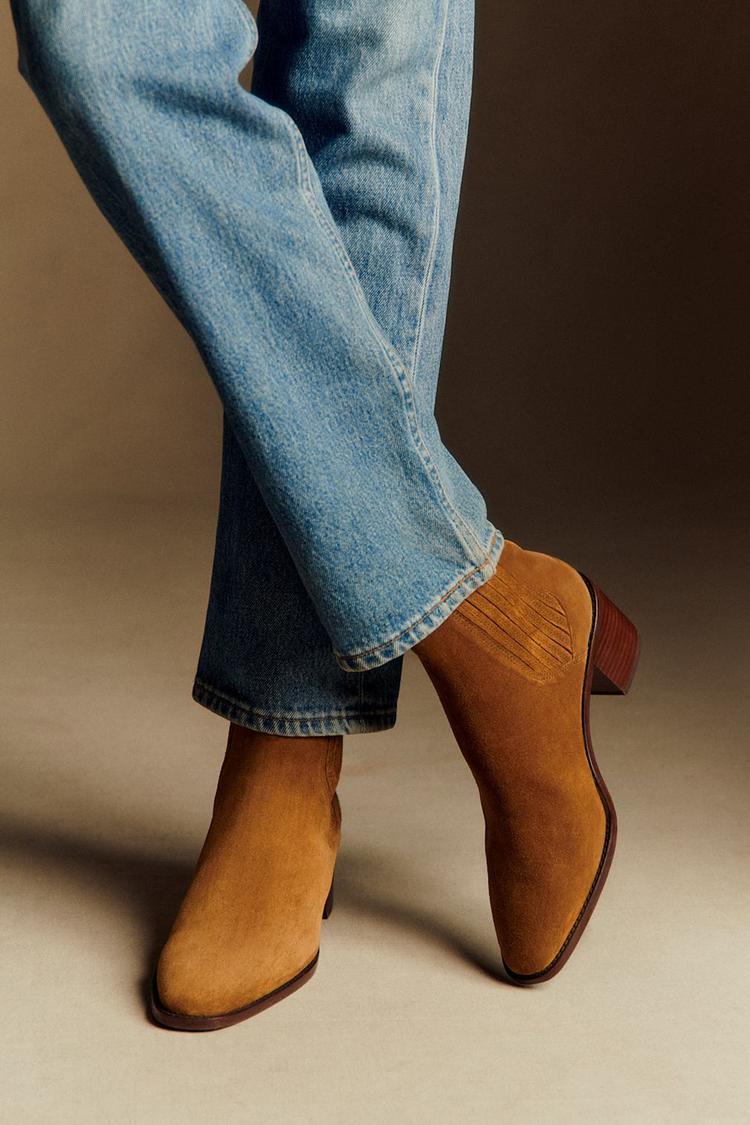 Einfarbige quadratische Zehen Chunky Heel Kamel Knöchelstiefel [Vorbestellung]