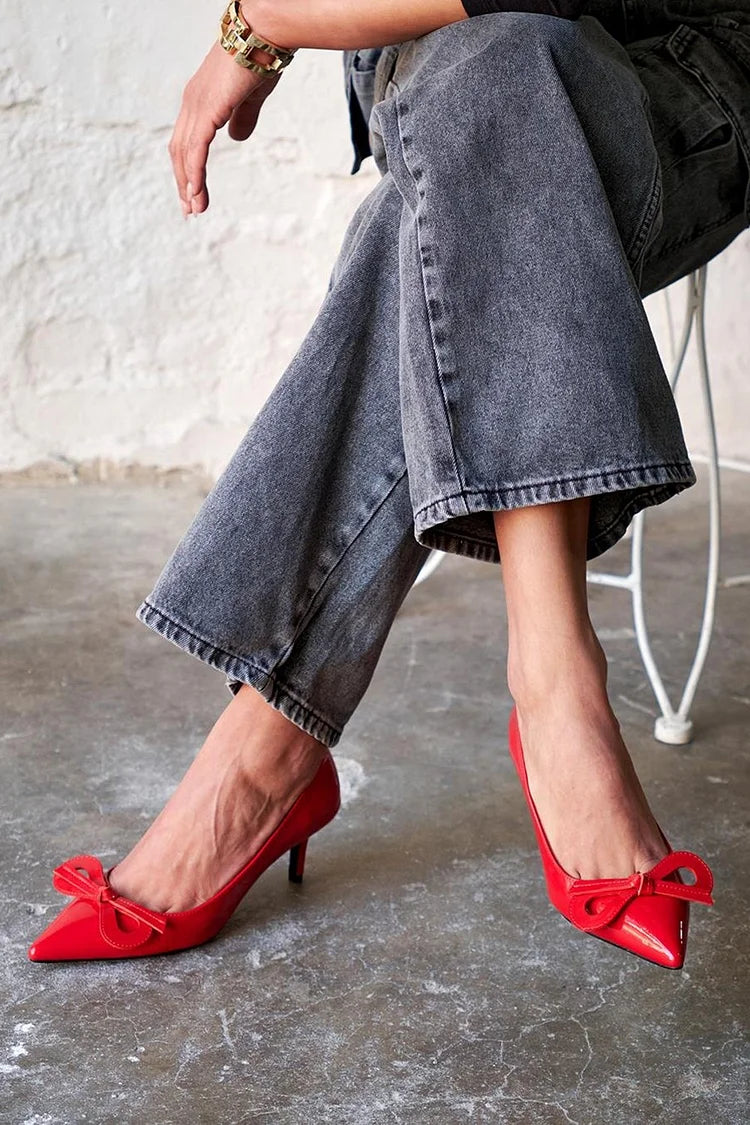 Décor d'arc couleur unie bout pointu talons aiguilles rouges [Pre Order]