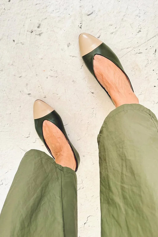 Pointed Toe Colorblock Casual Slip On Black Flats [Pre Order]