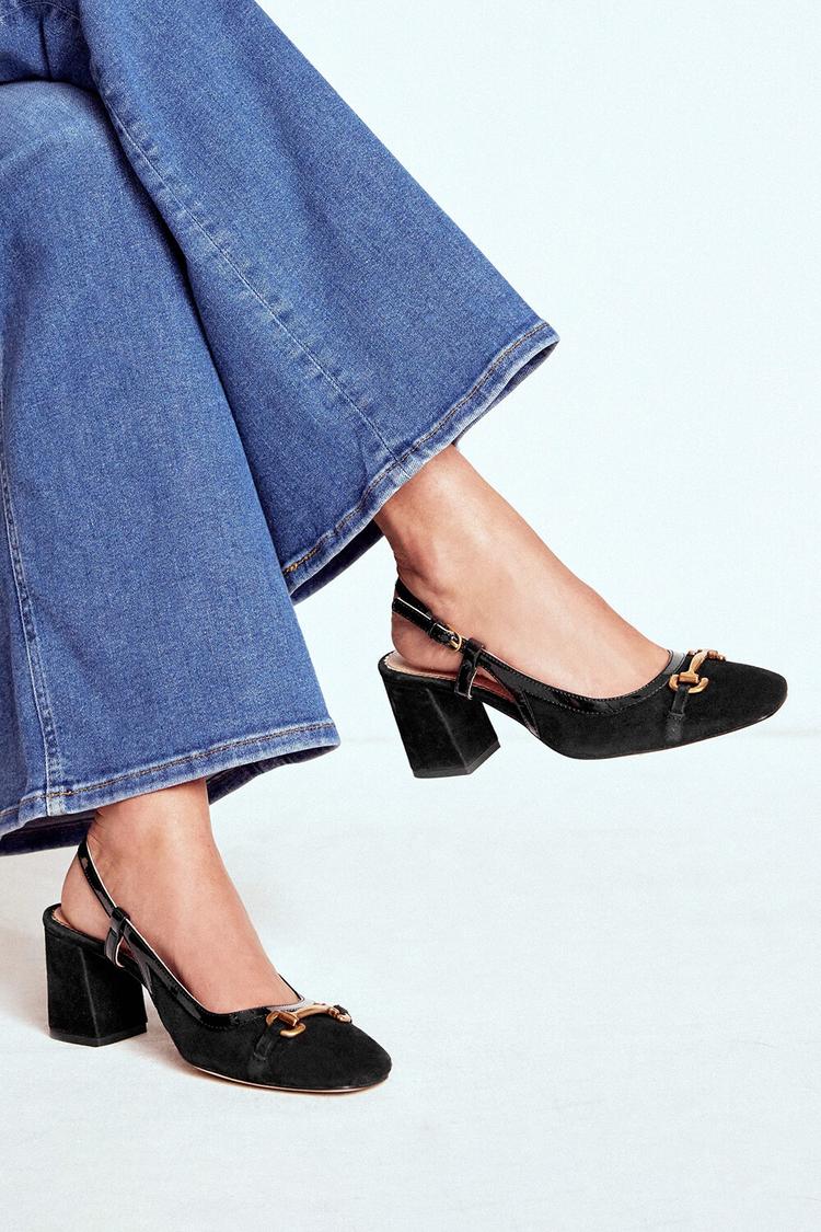 Scarpe con tacco largo e cinturino posteriore in metallo con punta quadrata e patchwork [Pre-ordine]