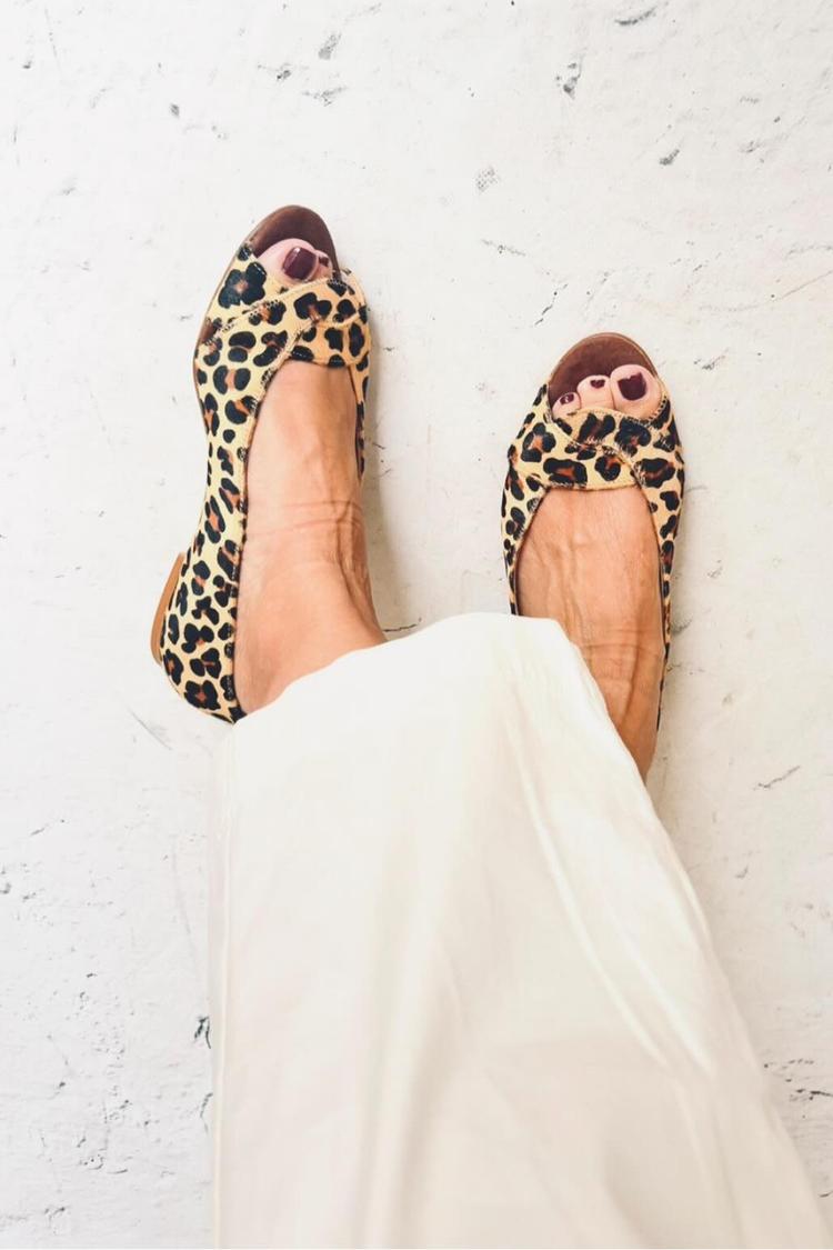 Leopardenmuster Verdrehte Riemen Peeptoe Beige Sandalen [Vorbestellung]