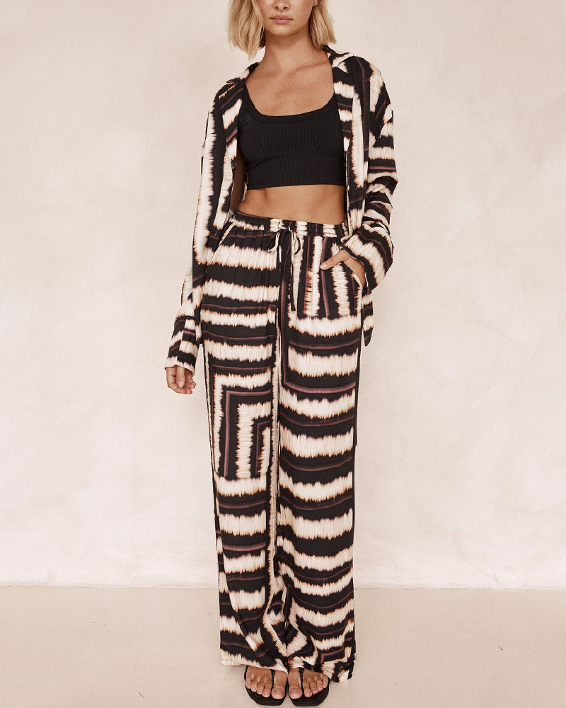 Irregular printed casual two-piece set