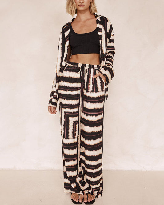 Irregular printed casual two-piece set