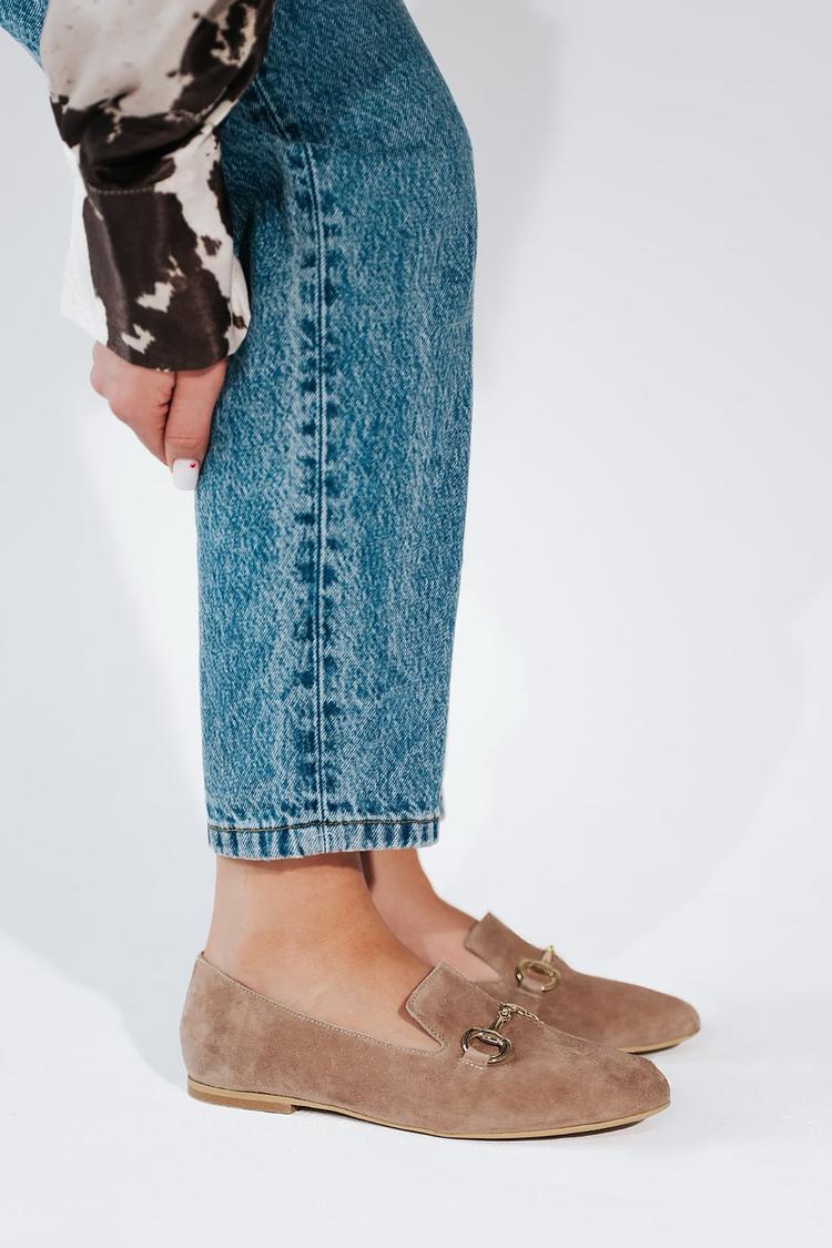 Scarpe basse casual marroni con punta tonda e fibbia in metallo [Pre-ordine] 