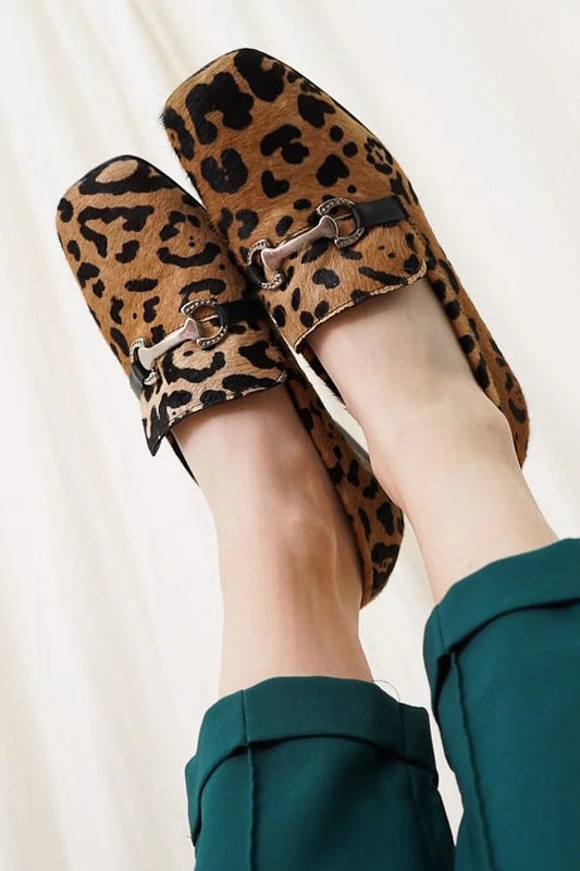 Brązowe mokasyny z kwadratowym noskiem i ozdobą w kształcie sprzączki Horsebit [Przedsprzedaż]