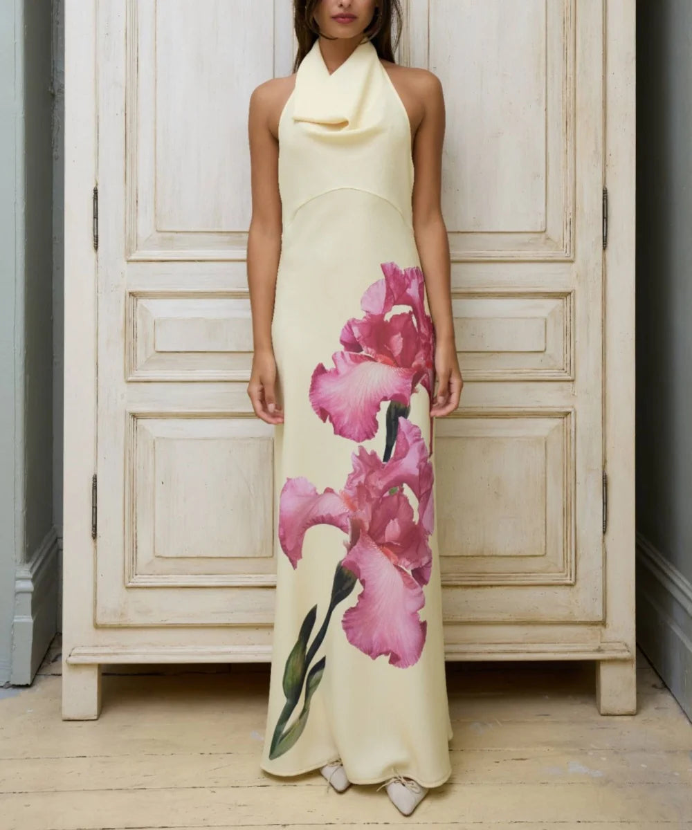 Vestido longo floral Art Iris