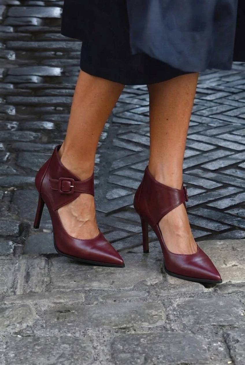 Cutout Buckled AnkleStrap Pointed Toe Stiletto Pumps [Pre Order]