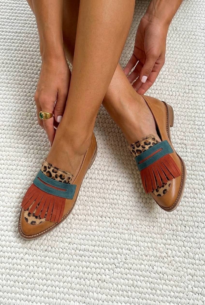 Fringed Kiltie Pointed Toe Flat Casual Loafers [Pre Order]