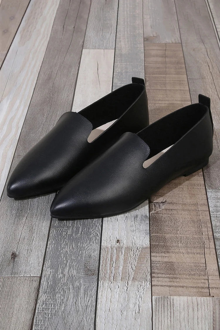 Scarpe basse casual slip-on a punta tinta unita