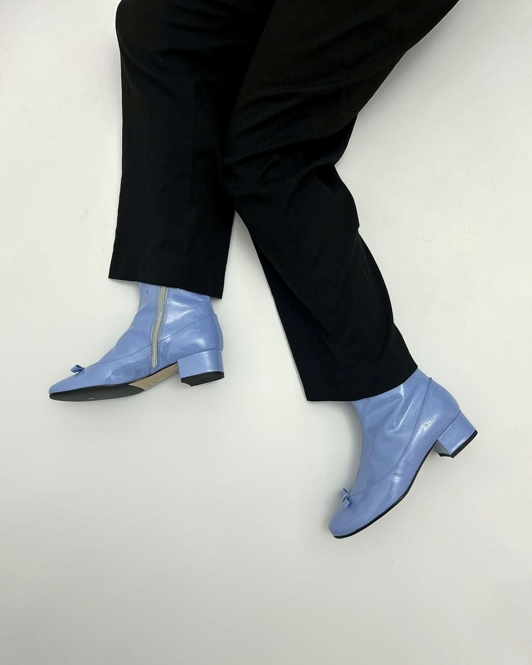 Quadratische Spitze Schleifen-Mid-Heel Knöchelstiefel [Vorbestellung]