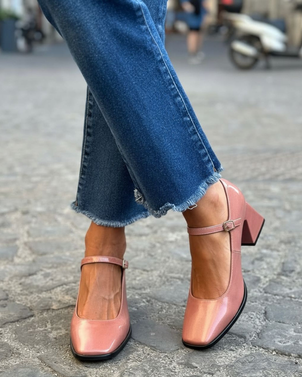 Einfarbige Mary Jane Pumps mit quadratischer Spitze, Blockabsatz und Schnallenriemen [Vorbestellung]