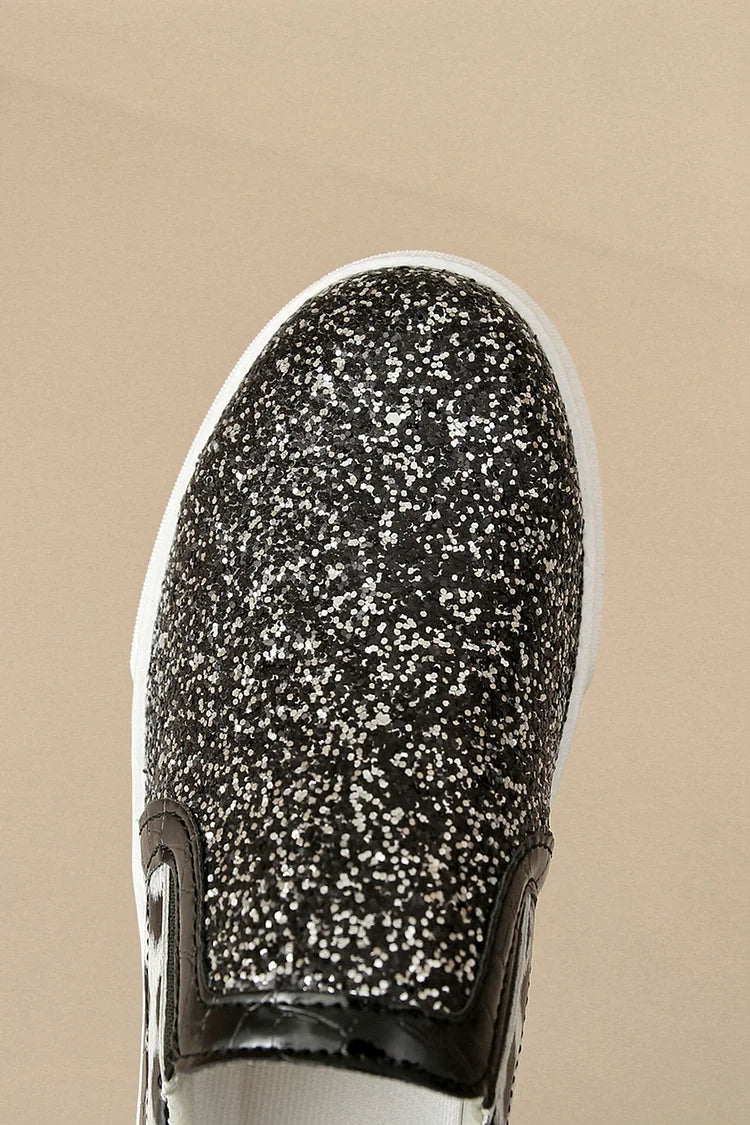 Błyszczące mokasyny z okrągłym noskiem, wzór w cętki lamparta, patchworkowe, codzienne