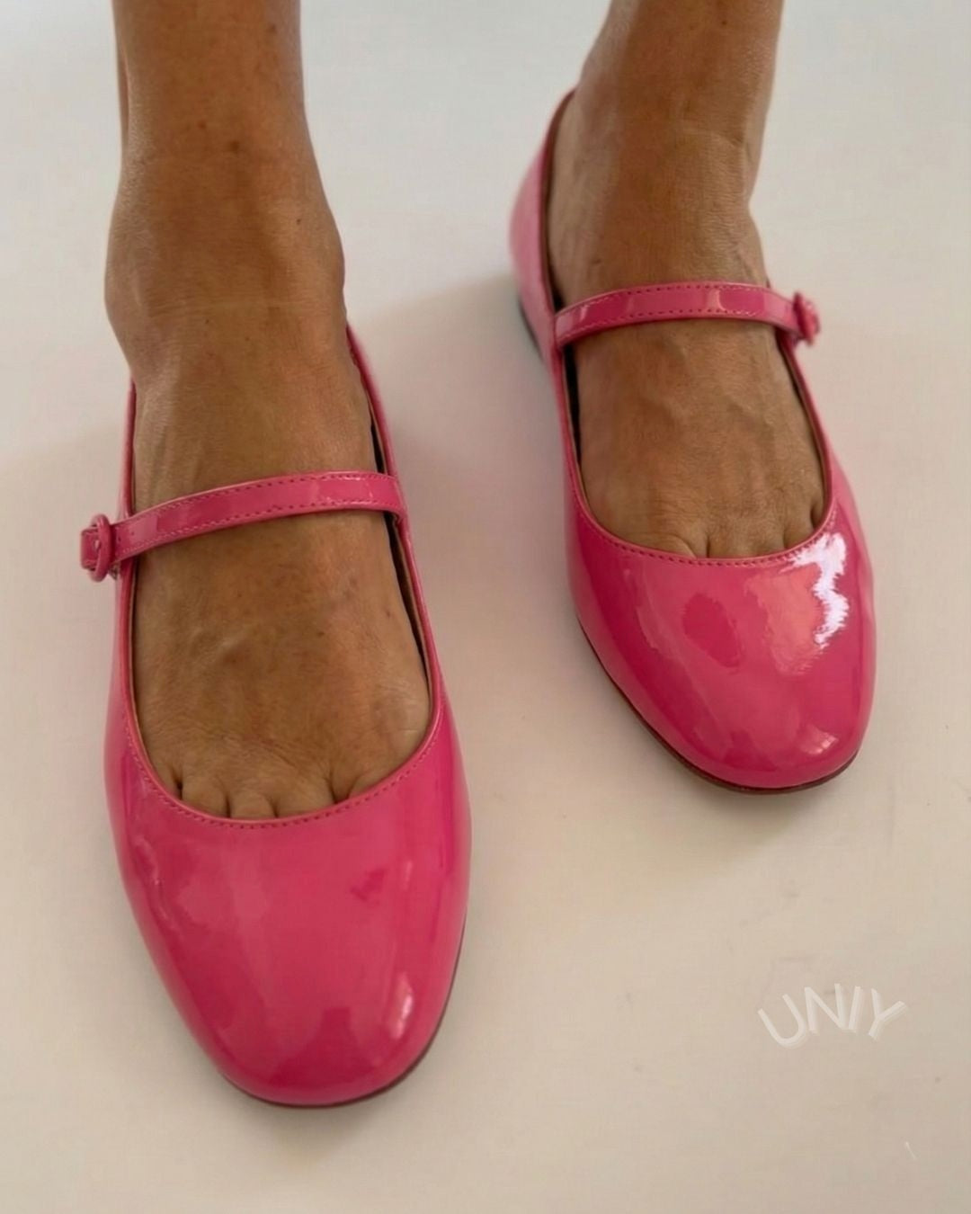 Vibrant Magenta Patent Leather Ankle Strap Mary Jane Flat [Pre Order]