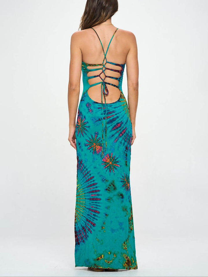 Vestido Maxi Tie Dye Spandex Modo Vacay