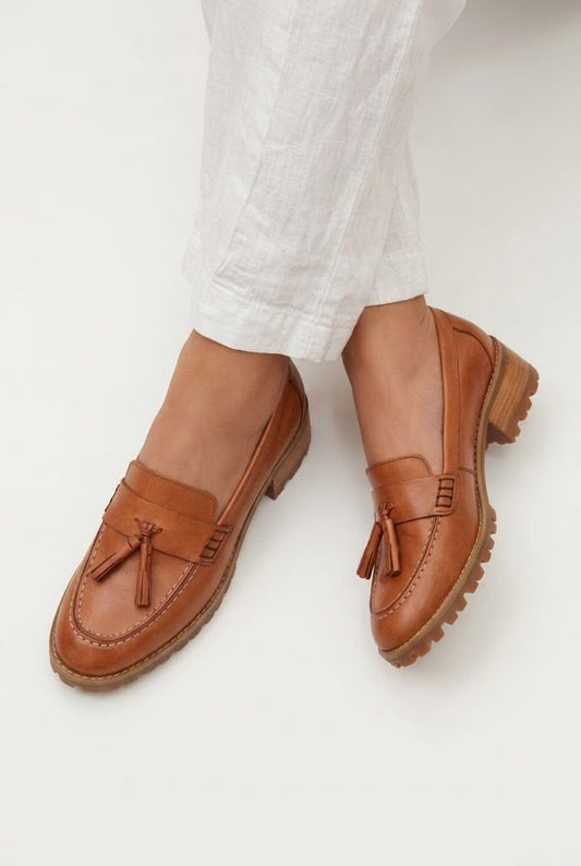 Tassel Round Toe Lug Sole Chunky Loafers [Pre Order]