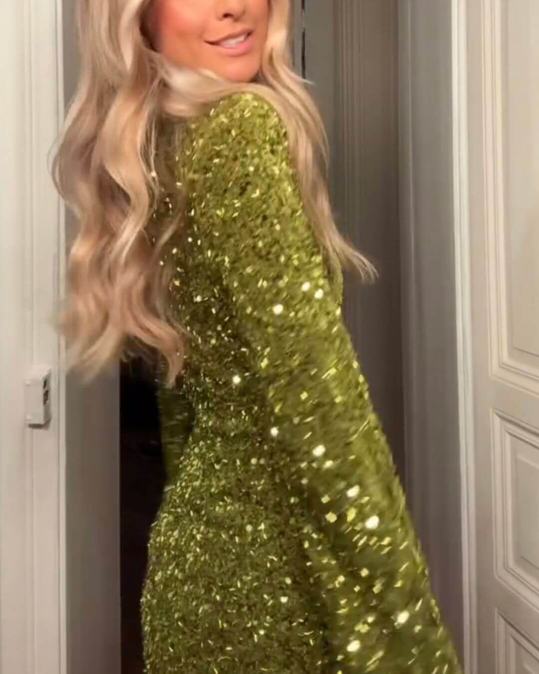 Glänzender grüner Pailletten-Party-Minirock