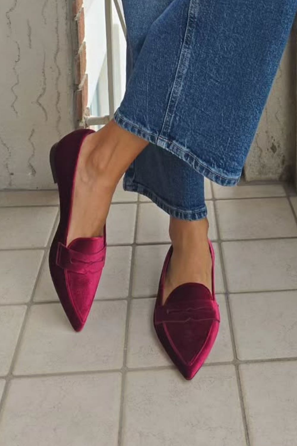 Sabrinas Luxuosas de Veludo com Bico Apontado [Pré-Encomenda]