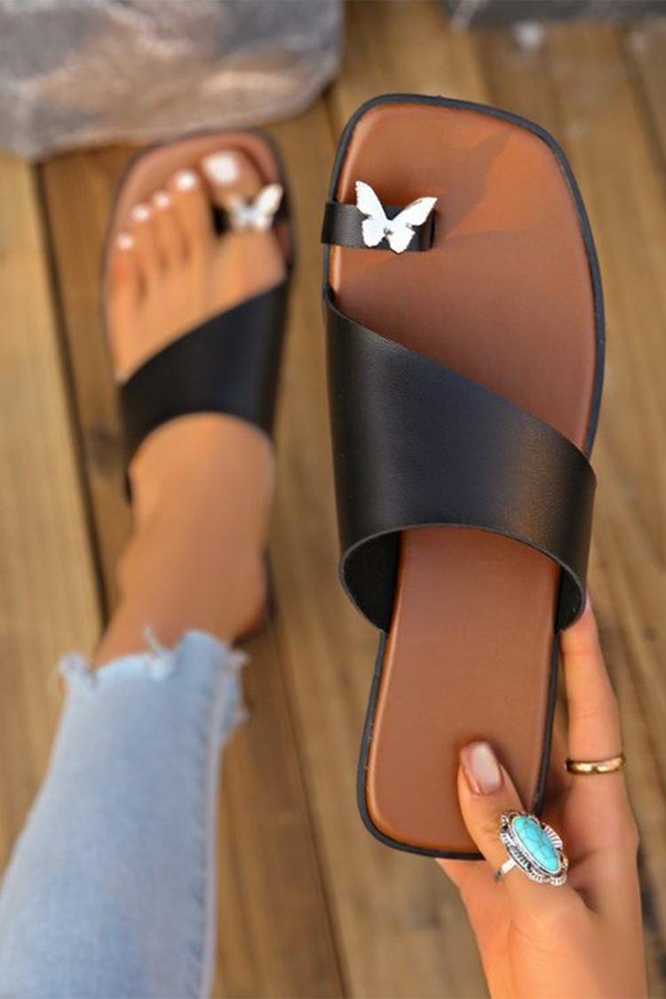Metalowy motyl dekoracyjny jednokolorowy pierścionek na palec luźne kapcie