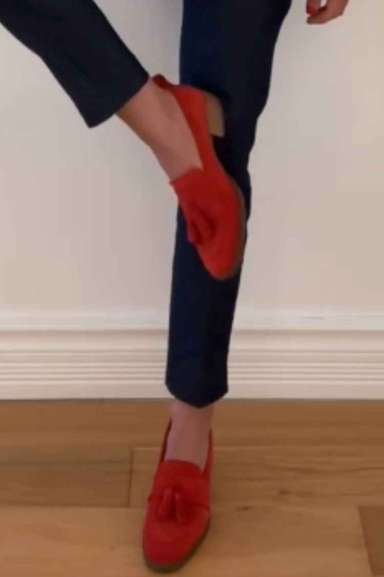 Red Patchwork Tassel Round Toe Comfortable Low Heel Loafers  [Pre Order]