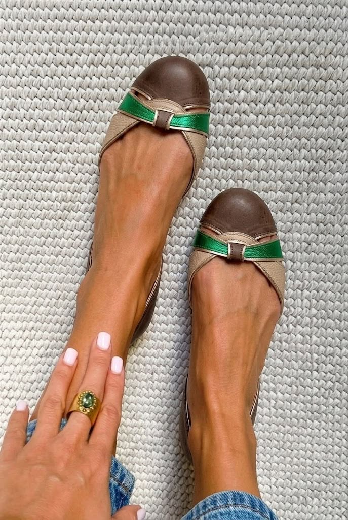 Knotted d'Orsay Round Cap Toe Flat Shoes [Pre Order]