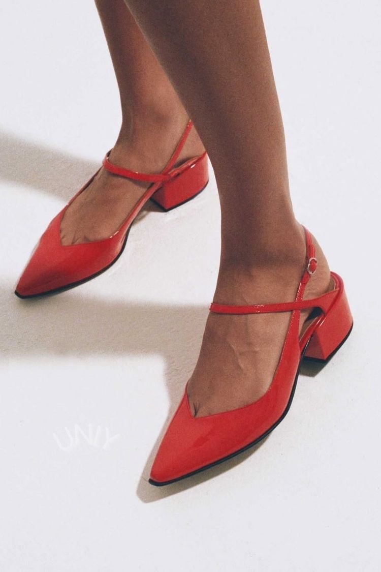 Solid Color Strap Pointed Toe Block Heel Mary Jane Pumps [Pre Order]