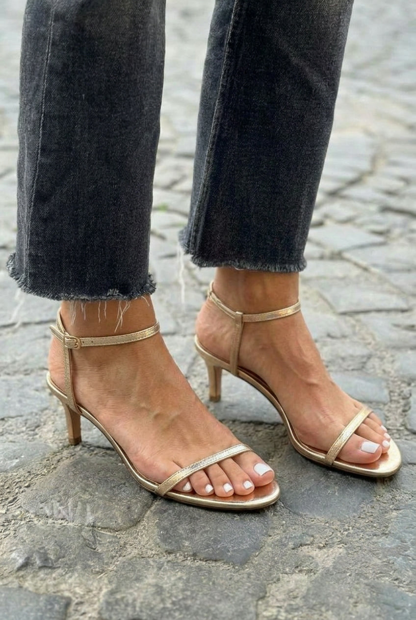Sleek Ankle Strap Open Toe Kitten Sandals [Pre Order]