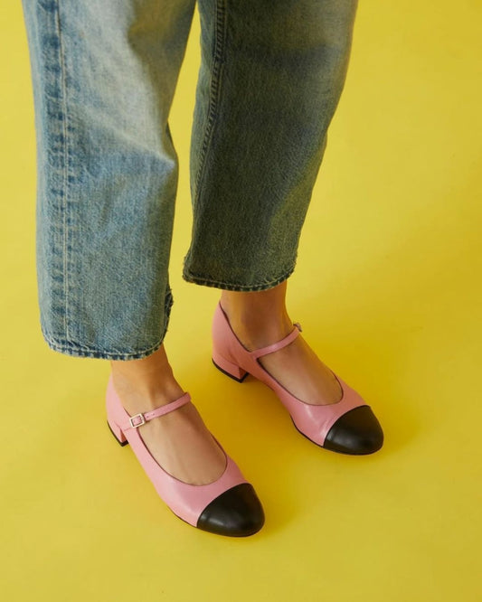 Eleganti ballerine versatili Mary Jane con punta a blocchi di colore [Pre-ordine]