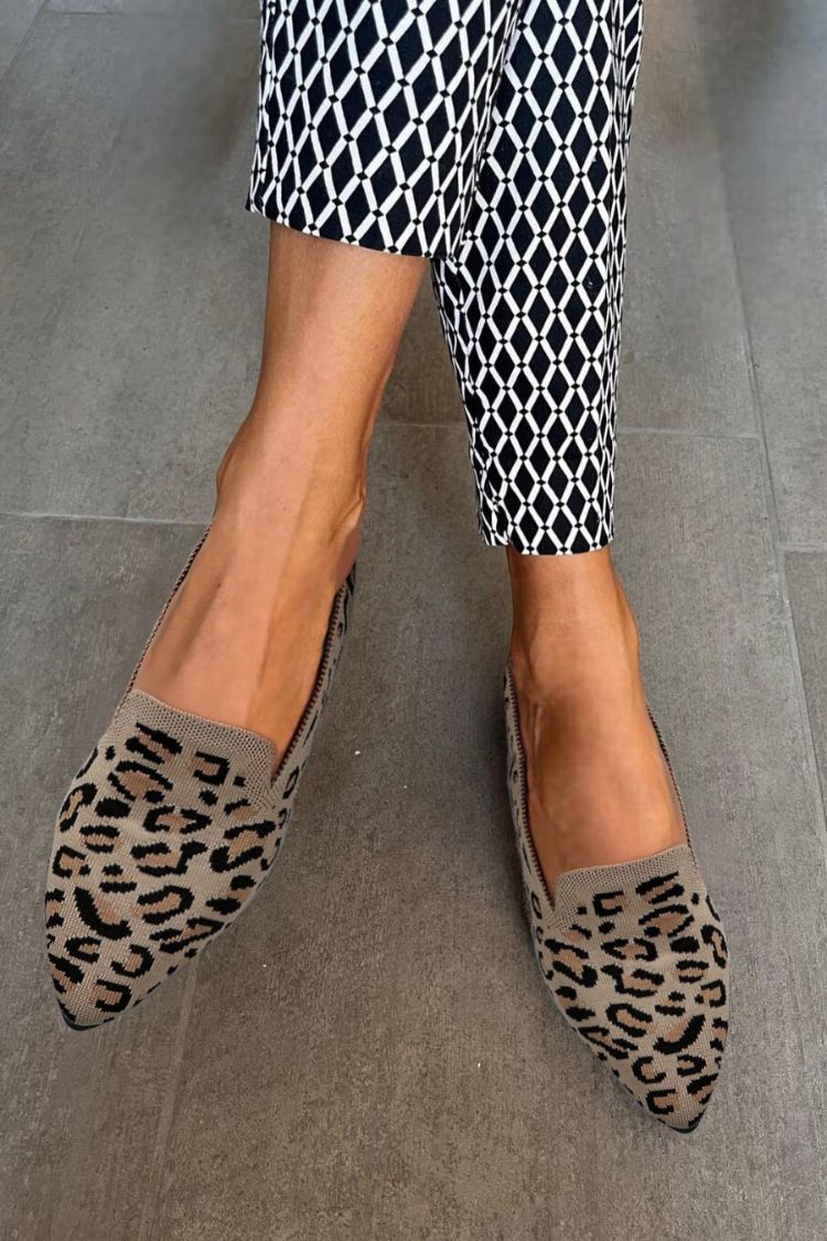 Vintage Leopardenmuster Flache Slip-On Freizeit-Loafer [Vorbestellung]