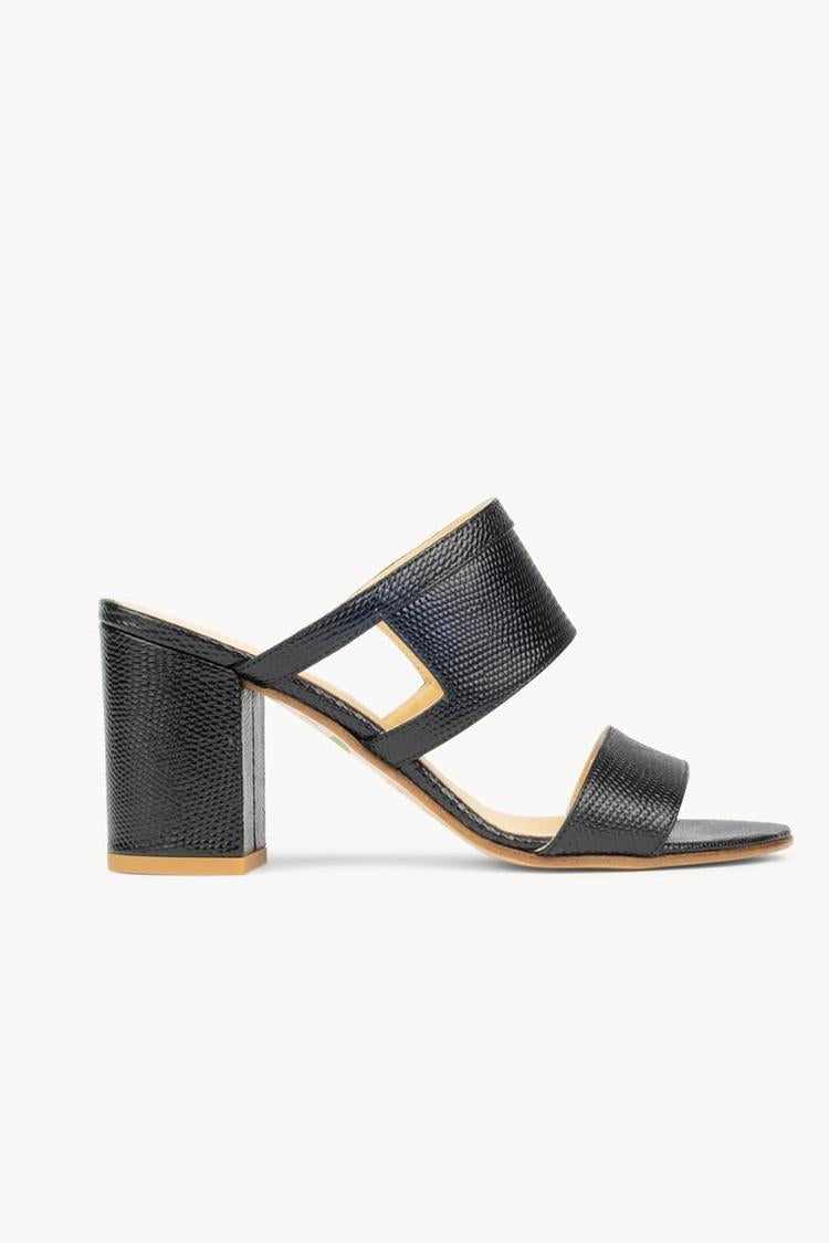 Scarpe con tacco grosso casual nere a punta tonda e ritagliate in tinta unita [Pre-ordine]