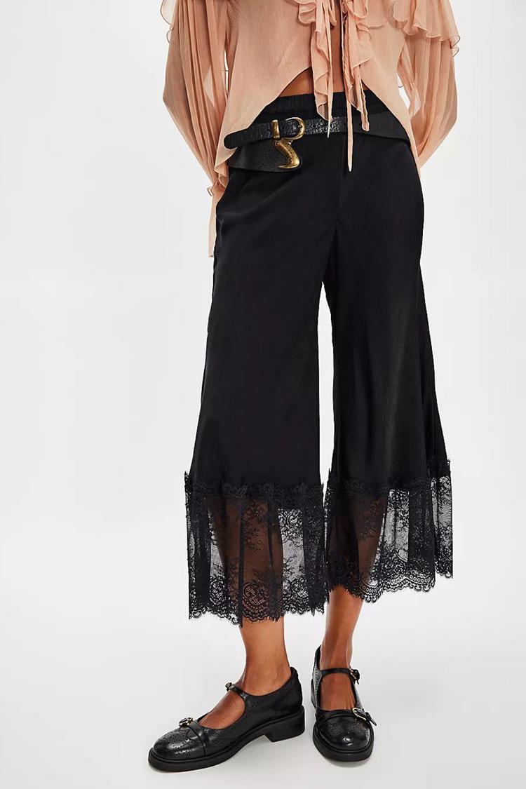 Durchbrochenes Design Rundzehen Schnallen Ristriemen Schwarze Ballerinas [Vorbestellung]