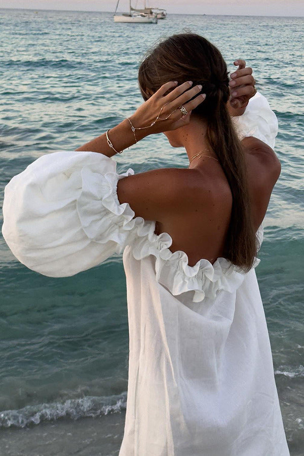 Seaside White Lace Maxi Dress