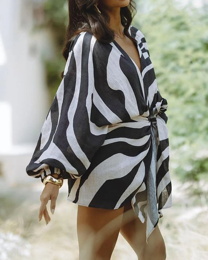 Casual Zebra Print Dress