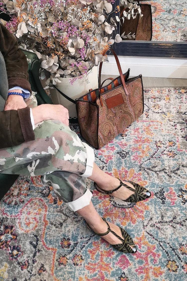 Colorblock Peep Toe T-Strap Buckle Army Green Sandals [Pre Order]